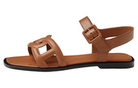 HERMES Feliz Strap Sandals Women's Brown