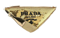 PRADA Leather Shoulder Bag Crossbody Bag Women's Gold