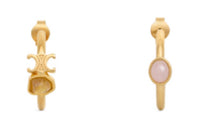 CELINE Brass Earrings Women's Gold