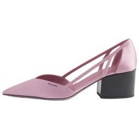 PRADA Chunky Heel High Heels 5.5cm Women's Pink