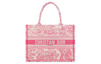 DIOR Embroidery Tote Bag Shopping Bag Handbag Medium Size Women's Pink