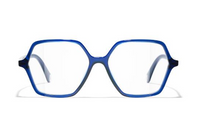 CHANEL Acetate Irregular Shape Eyeglass Frames Men's Blue