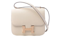 HERMES Constance Epsom Leather Shoulder Bag Crossbody Bag Mini Women's I2 Nata Cream White