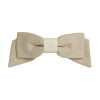 HERMES Canvas Lambskin Palladium-Plated Cotton Elastane Hair Clips Women's Beige