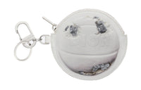 DIOR Cow Leather Coin Purse Unisex White