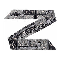 LOUIS VUITTON Monogram Silk Scarves Women's Gray