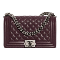 CHANEL Grained Calfskin Crossbody Bag Shoulder Bag Women's Dark Brown