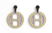 HERMES Horn Earrings Women's Purple/Yellow
