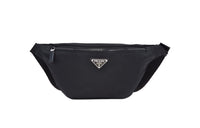 PRADA Leather Fanny Pack Unisex Black