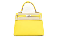 HERMES Kelly Epsom Leather Kelly Bag Handbags Women's 9R Lime Lemon