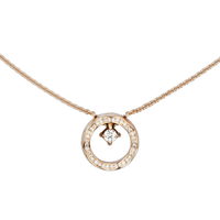 CHANEL 18K Gold Diamonds Necklaces Unisex Gold