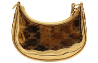 CELINE Leather Handbag Shoulder Bag Women's Gold