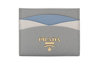 PRADA Leather Card Holder Card Holder Women's Marble Gray Multicolor