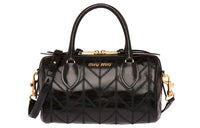 MIU MIU Leather Handbags Shoulder Bag Crossbody Bag Women's Black