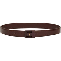 SAINT LAURENT Calfskin Leather Belts Women's Red 3CM