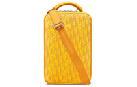 DIOR Cow Leather Shoulder Bag Men's Yellow