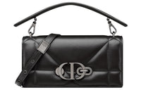 DIOR 30 Montaigne Wicker Pattern Sheepskin Portable One Shoulder Crossbody Clutches Women's Black