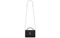 SAINT LAURENT Sunset Chain Wallet In Smooth Leather Noir