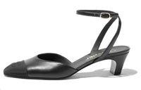 CHANEL Chunky Heel High Heels 4.5cm Women's Black