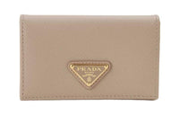 PRADA Cross Grain Leather Wallet Women's Pink Beige