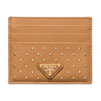 PRADA Leather Card Holder Women's Natural