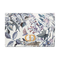 DIOR Caro Cow Leather Wallet Women's White/Multicolor