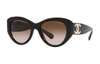 CHANEL Oval Sunglasses Men's Black