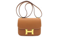 HERMES Constance Epsom Leather Shoulder Bag Crossbody Bag Mini Women's 37 Gold Gold