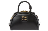 MIU MIU Leather Shoulder Bag, Crossbody Bag, Handbag Women's Black