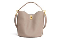CELINE Soft Grained Cow Leather Handbag Women's Pebble Color