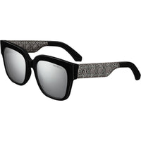 DIOR Acetate Metal Swarovski Crystal Square Sunglasses Unisex Black
