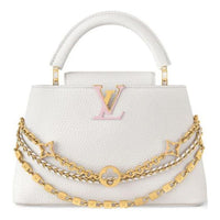 LOUIS VUITTON Capucines Leather Shoulder Bag Crossbody Bag Handbag Small Size Women's White