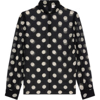 CELINE Blouse With Overturned Collar In Silk Georgette
