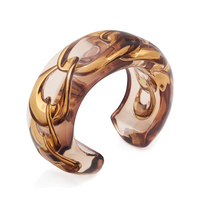 SAINT LAURENT Brass, Resin Bangles Unisex Brown