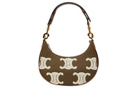 CELINE TriompheAVA Canvas With Leather Shoulder Bag, Handbag, Shoulder Bag Women's Olive Green