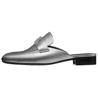 HERMES Trocadero Nappa Wrap-toe Slippers Women's Silver