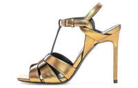 SAINT LAURENT Tribute Strap Sandals Women's Metal Gold