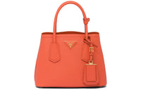 PRADA Double Saffiano Leather Shoulder Bag Crossbody Bag Handbag Mini Women's Orange