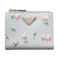 PRADA Leather Wallet Regular Women's Pearl Gray