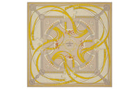 HERMES Silk Scarf Women's Yellow