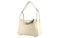 HERMES Lindy Taurillon Clemence Leather Handbag Shoulder Bag Regular Women's 10 Craie Milkshake White