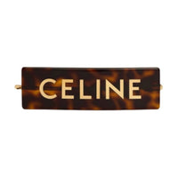 CELINE Acetate Hair Clips Women's Tortoiseshell