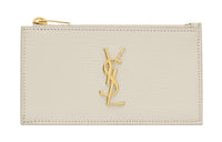 SAINT LAURENT CASSANDRE With Cow Leather And Sheepskin Wallet, Card Holder Women's White
