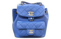 CHANEL Calfskin Backpack Women's Blue