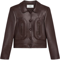 CELINE SS25 Leather Jacket Women's Praline Color