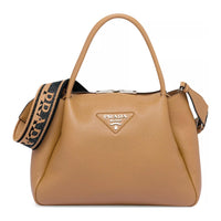 PRADA Leather Shoulder Bag Crossbody Bag Handbag Medium Size Women's Brown