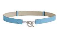 HERMES Classic Fashion Comfortable Belt Women's Blue Width: 2.4cm