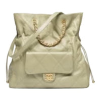 CHANEL Lambskin One Shoulder Handbags Women's Green