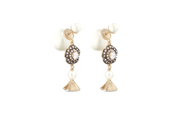 DIOR Earrings Women's Gold/White