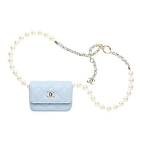 CHANEL Sheepskin Fanny Pack Women's Baby Blue Sky Blue